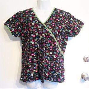 🌟5 for $25🌟 Geometric Print Uniform Scrub Top